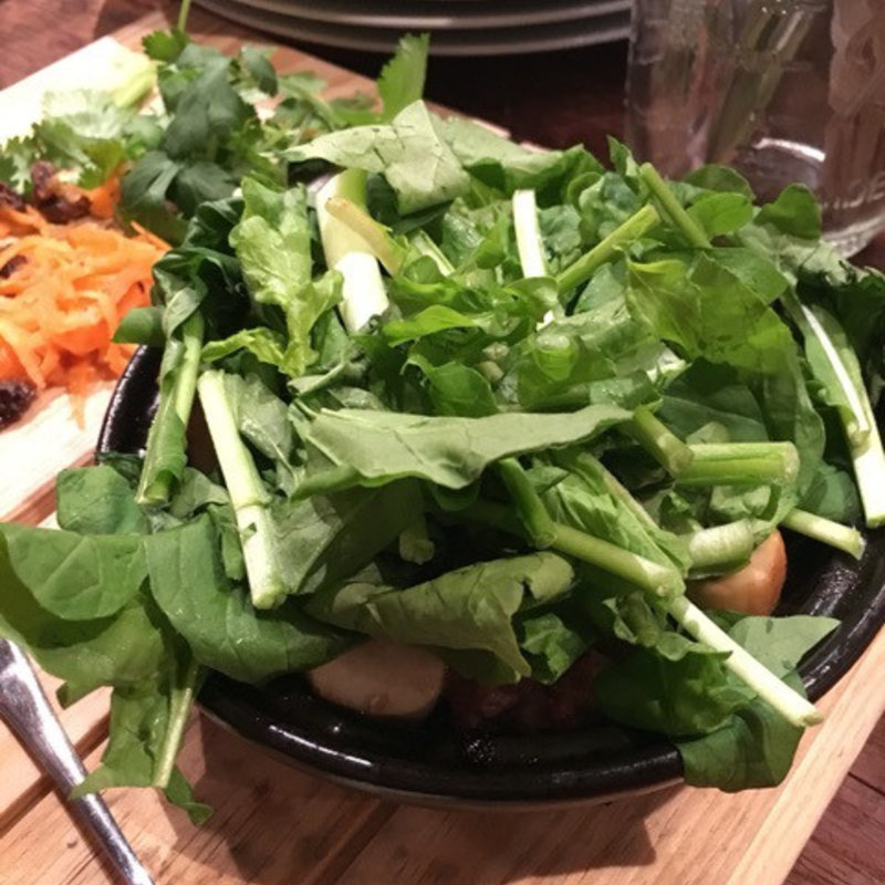 ルッコラとラムミンチのコンフィ(ラムミートテンダー)