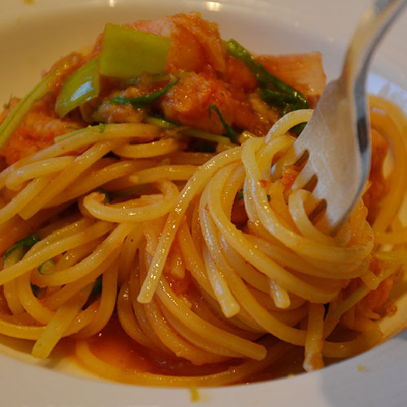 キタッラ　ズワイガニとトマトソース(リストランテ カシーナ・カナミッラ)