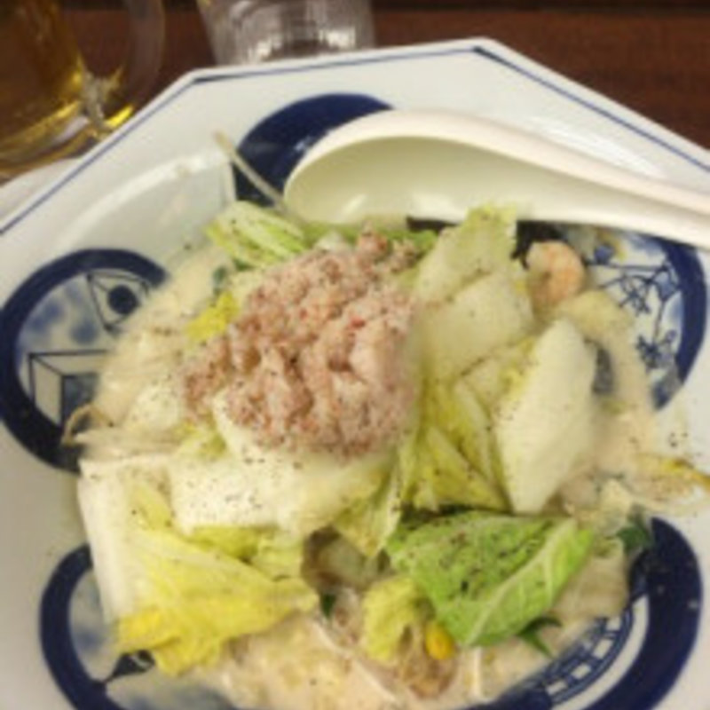 霜降り白菜とカニの豆乳クリームちゃんぽん(リンガーハット 福岡天神店)