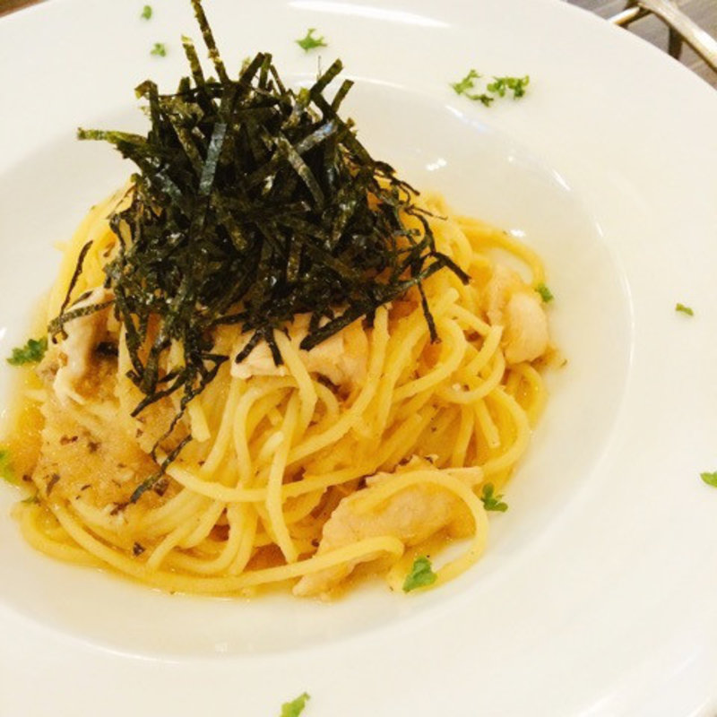 県内産若鶏と梅肉のおろしスパゲティ(レストラン　フラウンダー)