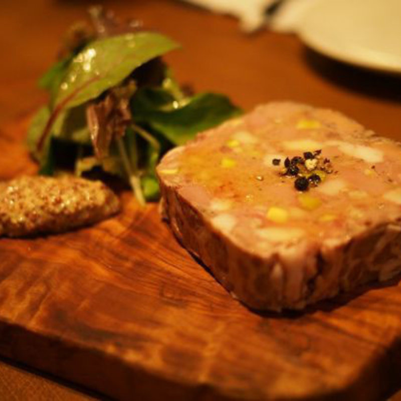 オリジナル鴨肉と豚肉の厚切り田舎風パテ(ロティット )