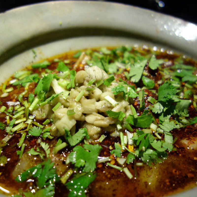 アンコウの四川煮込み(わさ )