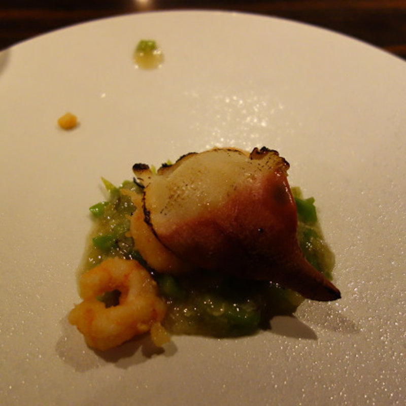 ホッキと海老と黄ニラ(わさ )