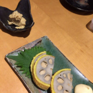 辛子れんこんに豆腐の味噌漬け(九州郷土料理 蕨)