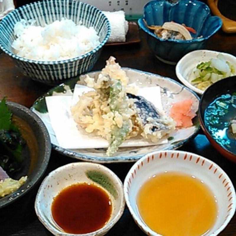 鯵の天麩羅と刺身(一丁 )