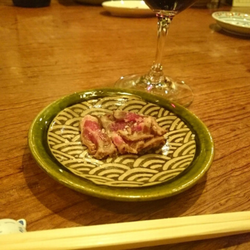 牛タタキの出汁醤油漬け(一月三舟)