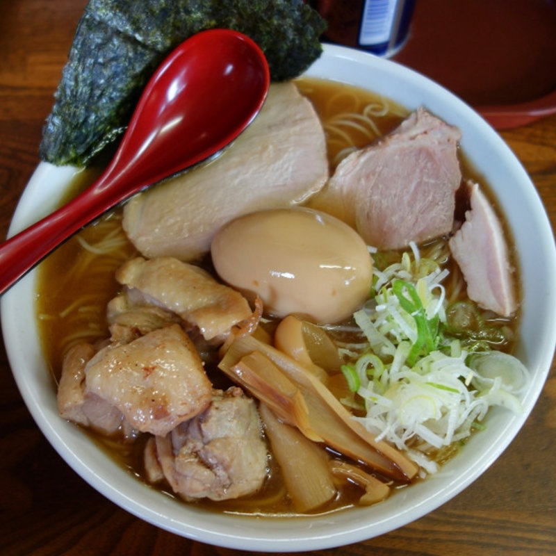 ナスの揚げ浸しそば(宗家一条流がんこラーメン吉三郎)