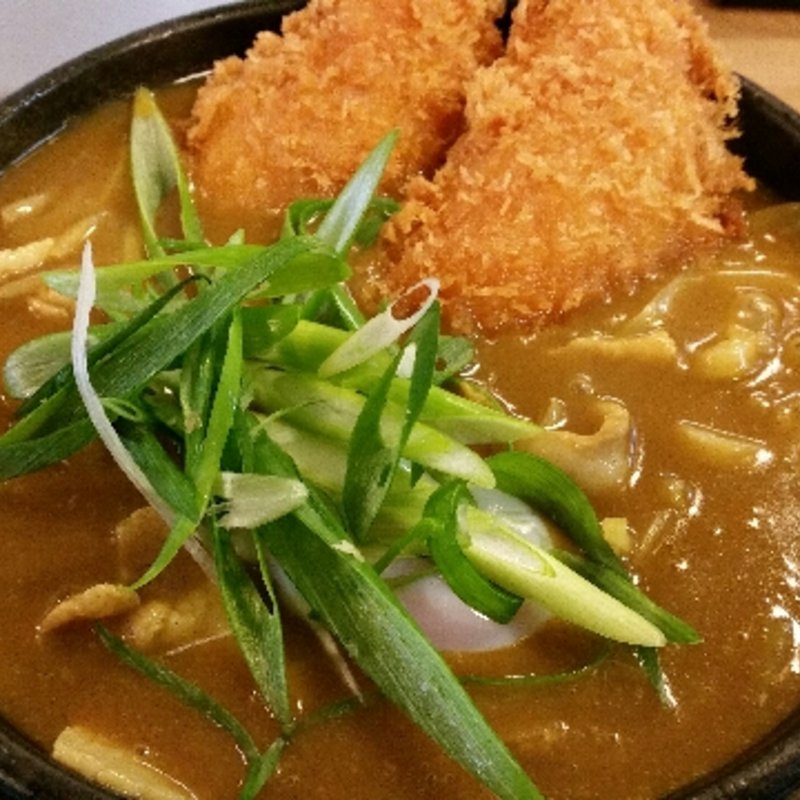 サンドハムカツ温玉カレーうどん(三ツ島真打)
