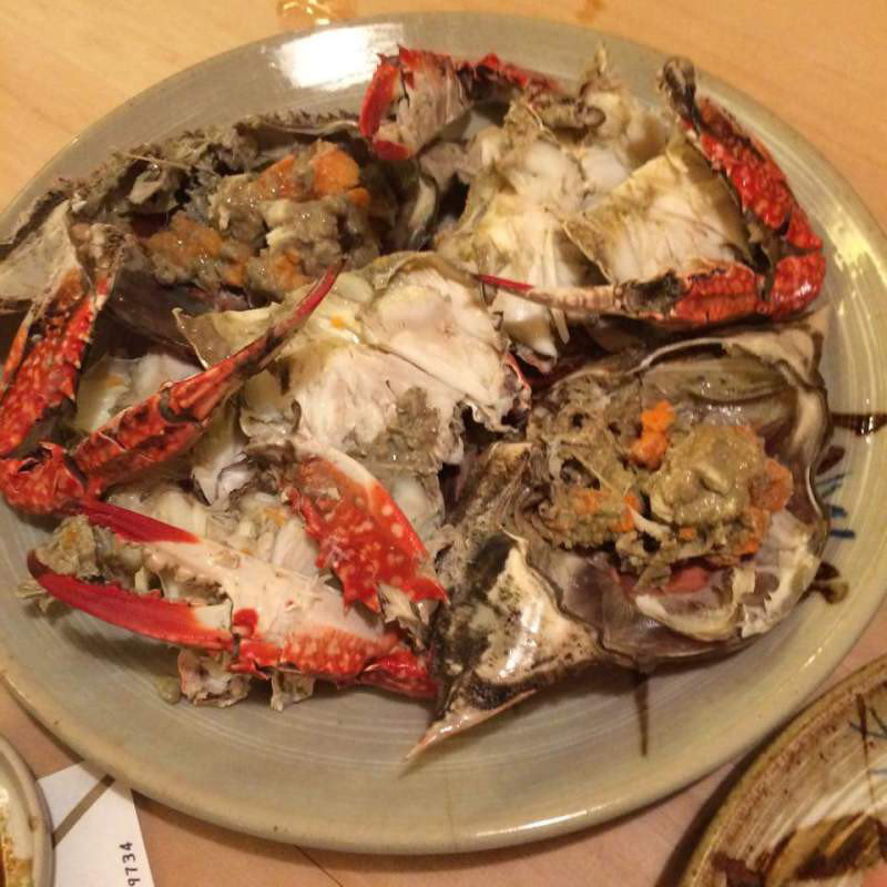 蟹の塩茹(三平寿司)