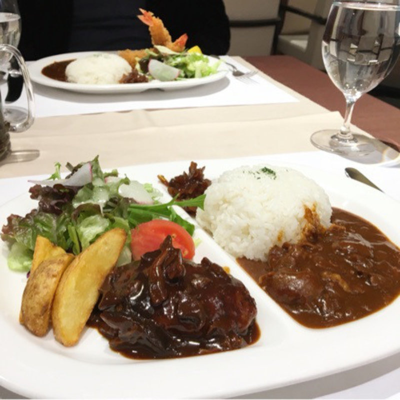 ハヤシライスとハンバーグのセット(上野精養軒)