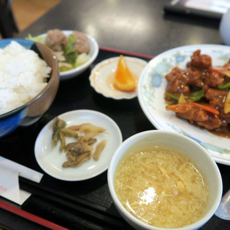 若鶏のカレー味炒め定食(中国料理富美)
