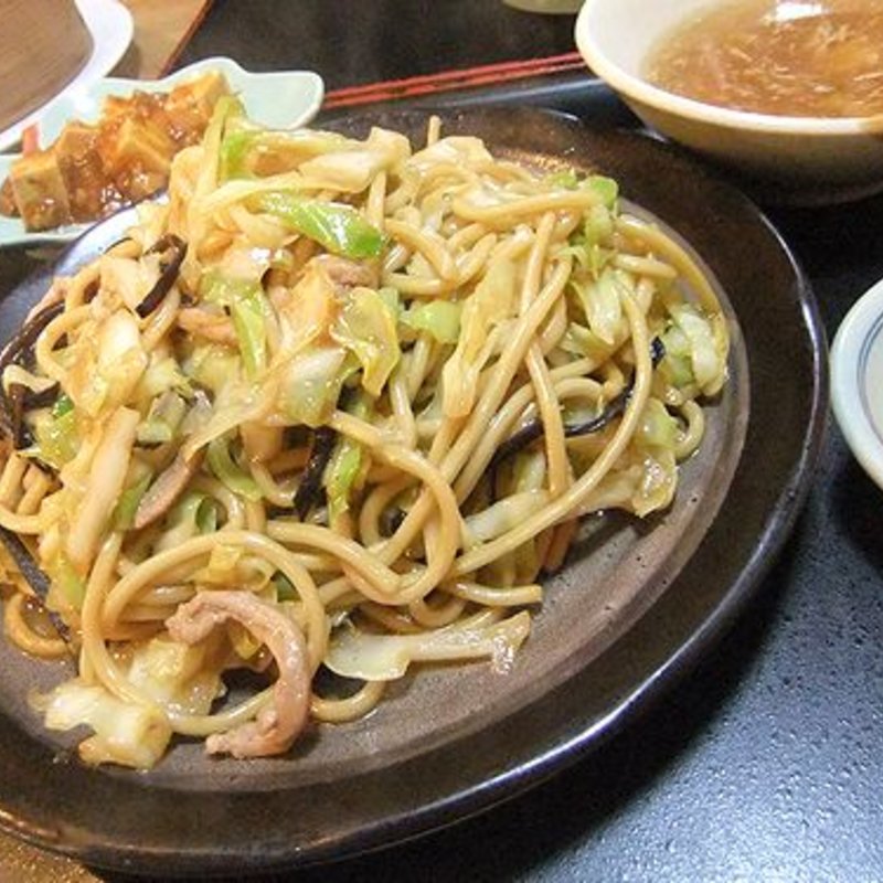 炒麺定食　柔らかい焼きそば(福林楼)