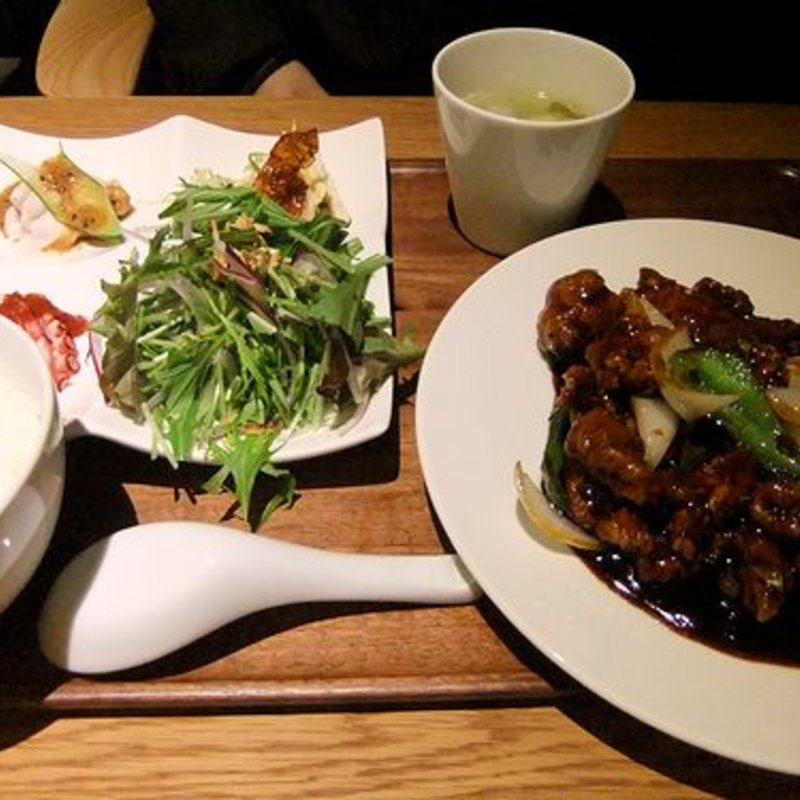 豚肩ロースの黒酢スブタ定食(中国菜四合院凛丹)