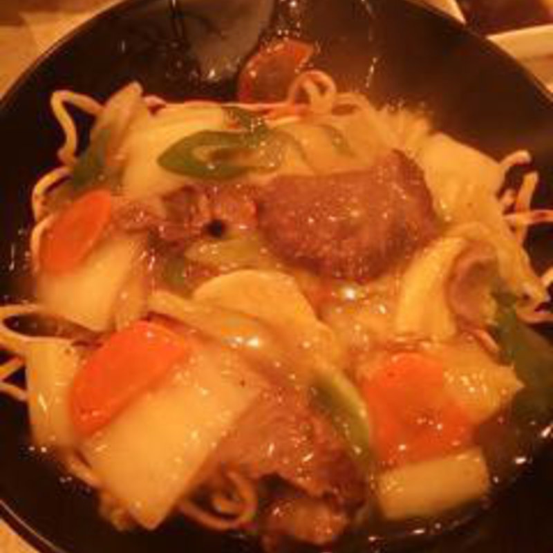 極太パリパリあんかけ焼きそば(中華＆日本酒バル～ぼぶ)