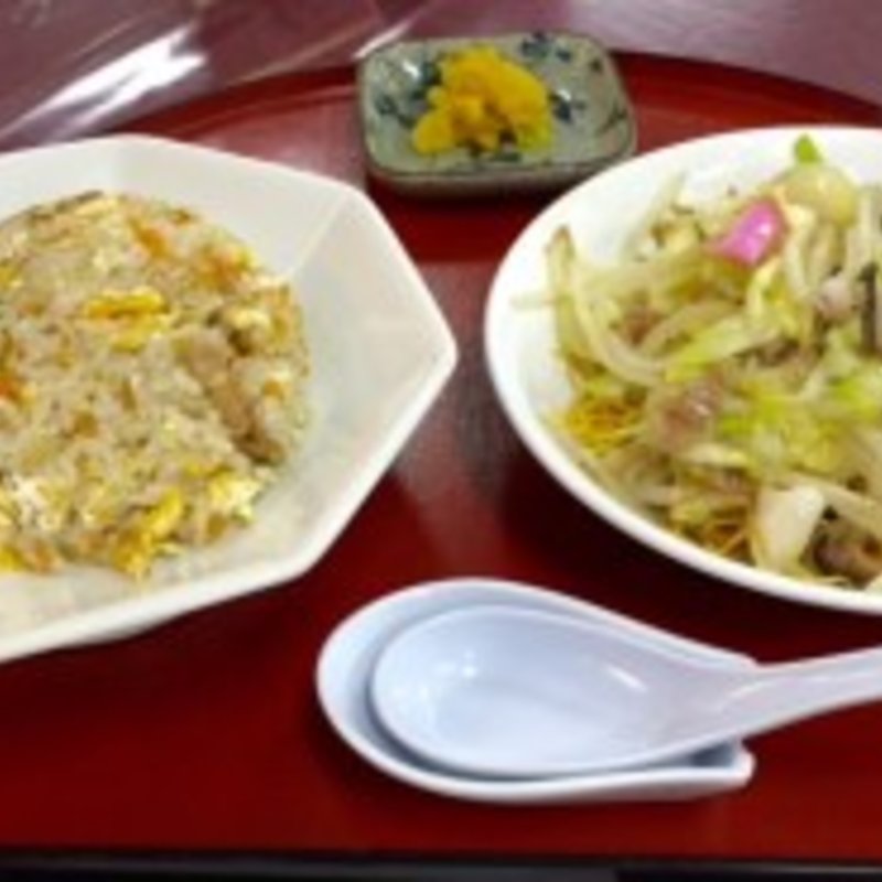 皿うどんとチャーハンのセット(中華園 （チュウカエン）)