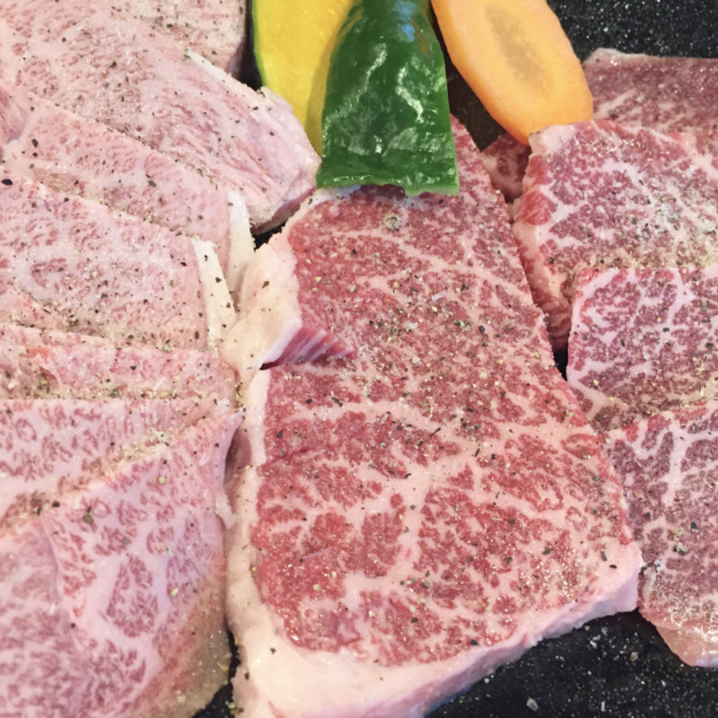 和牛特選赤身3点盛（みすじ・大判焼・赤身）(中込精肉店 )