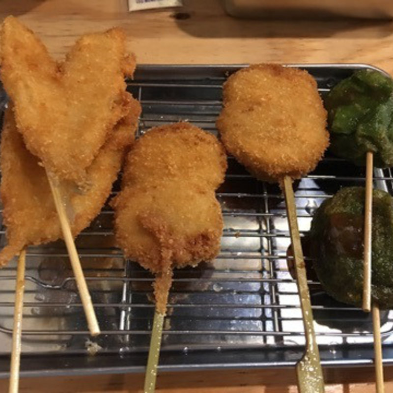 キス、豚しそ、生麩田楽(ふみ屋 錦橋店)