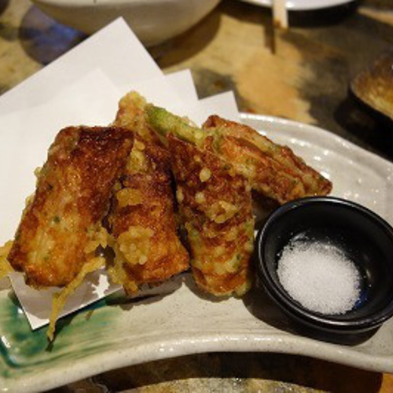 アスパラベーコンちくわの磯部揚げ(串焼き ごう 川崎本店)