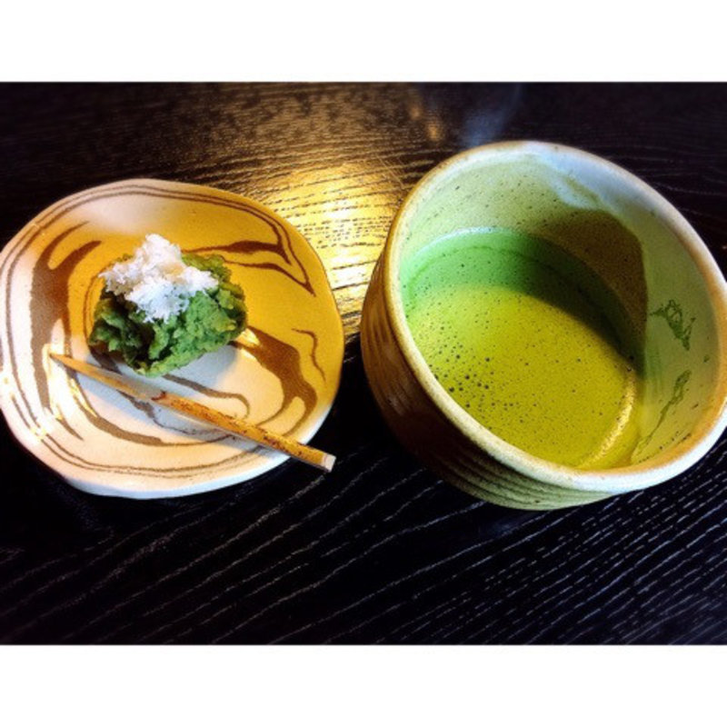 抹茶と上生菓子(久連波)