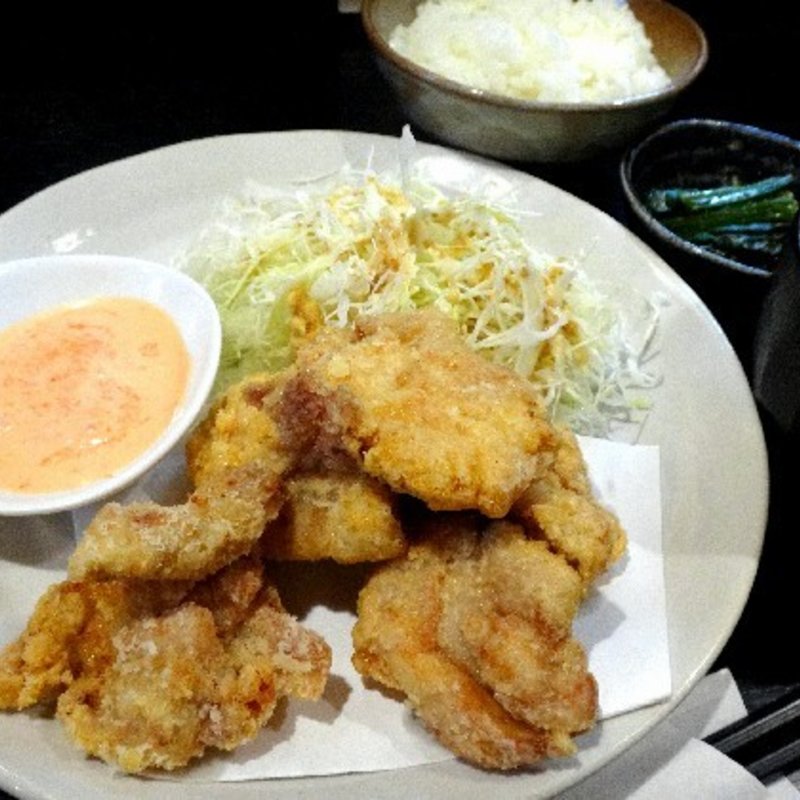 鶏のから揚定食(九州酒場 びーどろ)