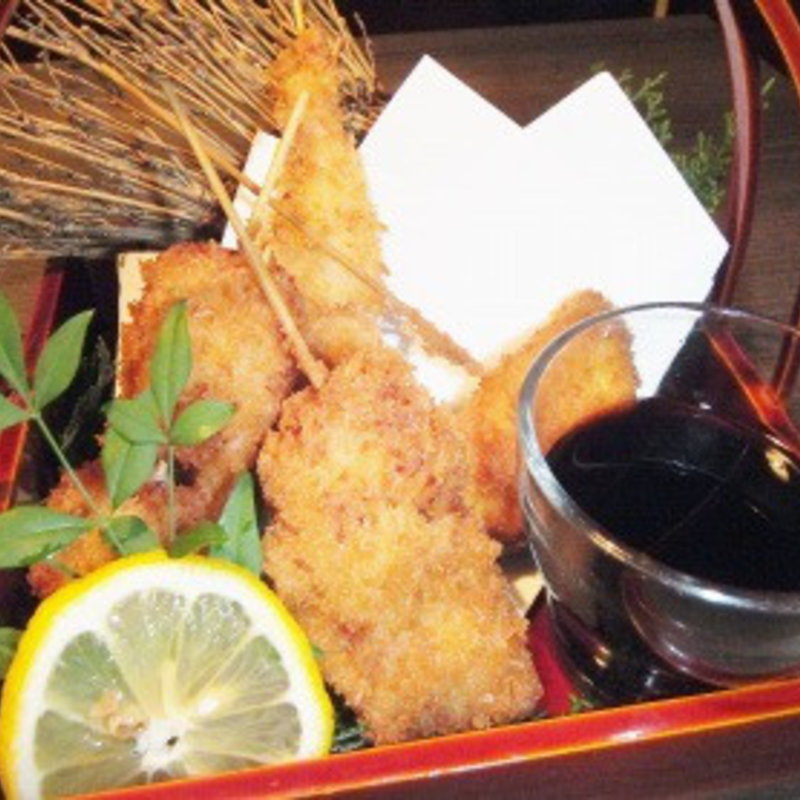 串揚げ五種盛り(九重)