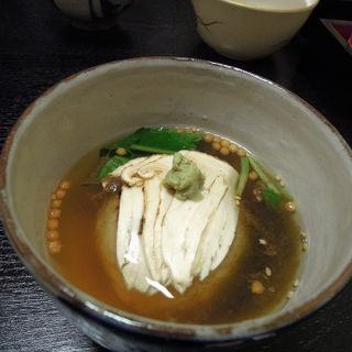松茸と焼きおにぎりの出汁茶漬け(二輪つらつら)