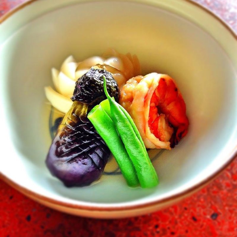 百合根と芝海老と茄子の炊き合せ(京亭 （きょうてい）)