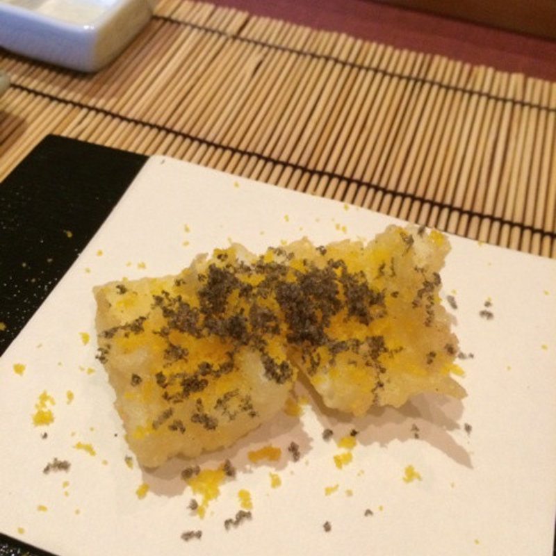 イカのカラスミ  トリュフがけ(京都祇園 天ぷら八坂圓堂 （きょうとぎおん てんぷら やさかえんどう）)