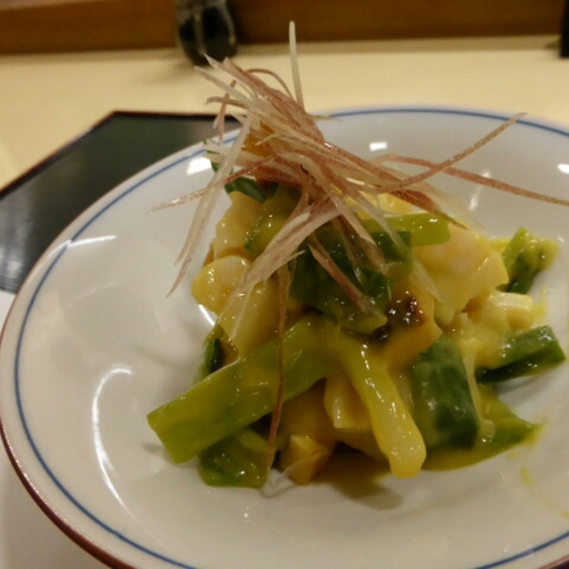 ホタテ貝柱焼きと、九条ネギの酢味噌和え(佳辰 （かしん）)