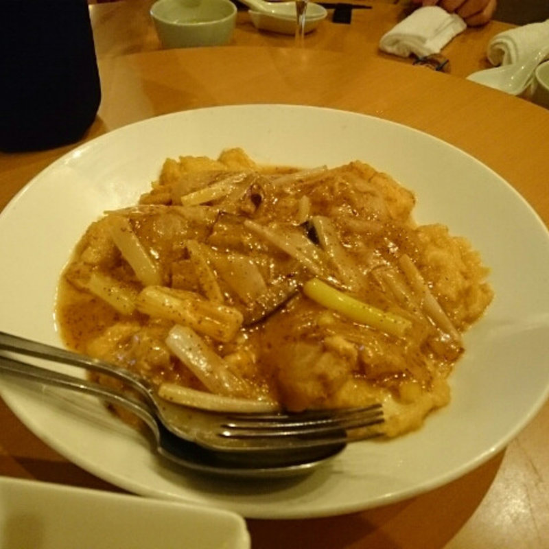 自家製揚げ湯葉と蝦子の煮込み(中国料理 侑膳)