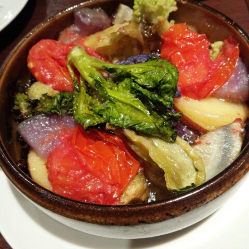 こだわり野菜のアヒージョ(そば おでん 俺のだし 赤坂 )