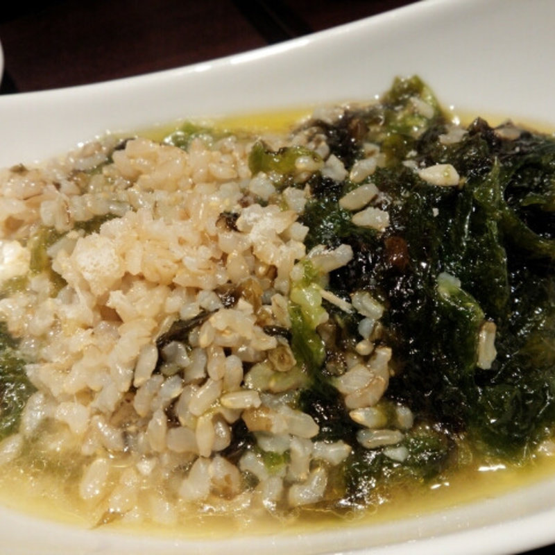 沖縄のアーサーと能登産岩のりのリゾット(そば おでん 俺のだし 赤坂 )