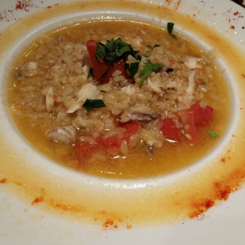 活魚とこだわりトマトのリゾット(そば おでん 俺のだし 赤坂 )