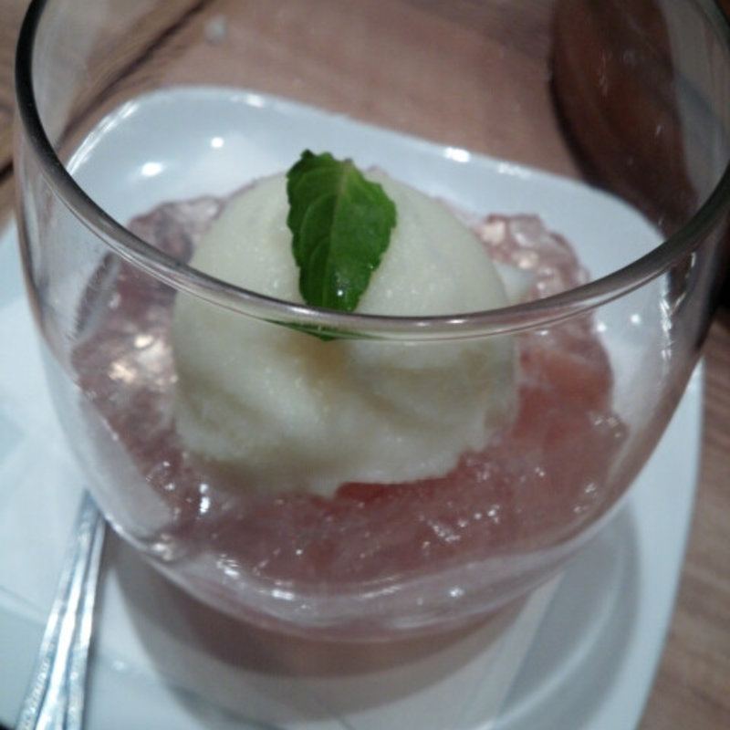 りんごのゼリーとソルベ(そば 俺のだし GINZA5 （【旧店名】俺のそば）)