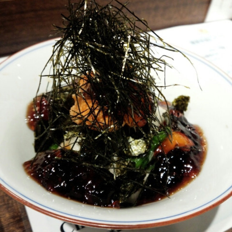 ウニとオクラ磯辺和え(おでん 俺のだし)