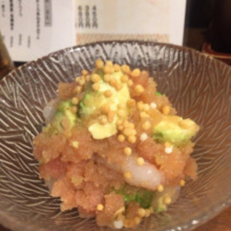 甘海老とアボカドの明太子和え(俺の割烹 博多中洲)