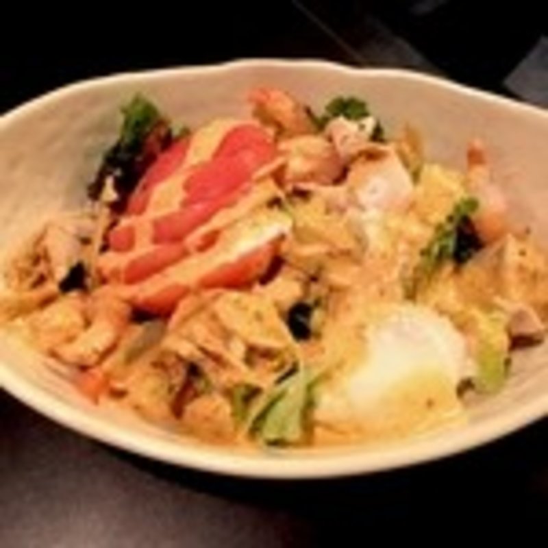 小海老とホタテのコブサラダ(個室 和食居酒屋 島の恵みと喰らえ 酒場 新橋店)