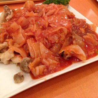 大豆魚風 (ゆば入り) の栗入り野菜あんかけ (醤油味)(健福 )