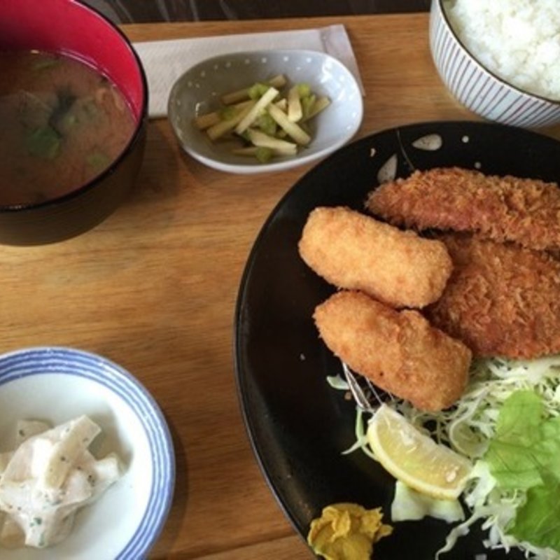 ヒレカツ＆カニクリーム定食(元氣morimori)