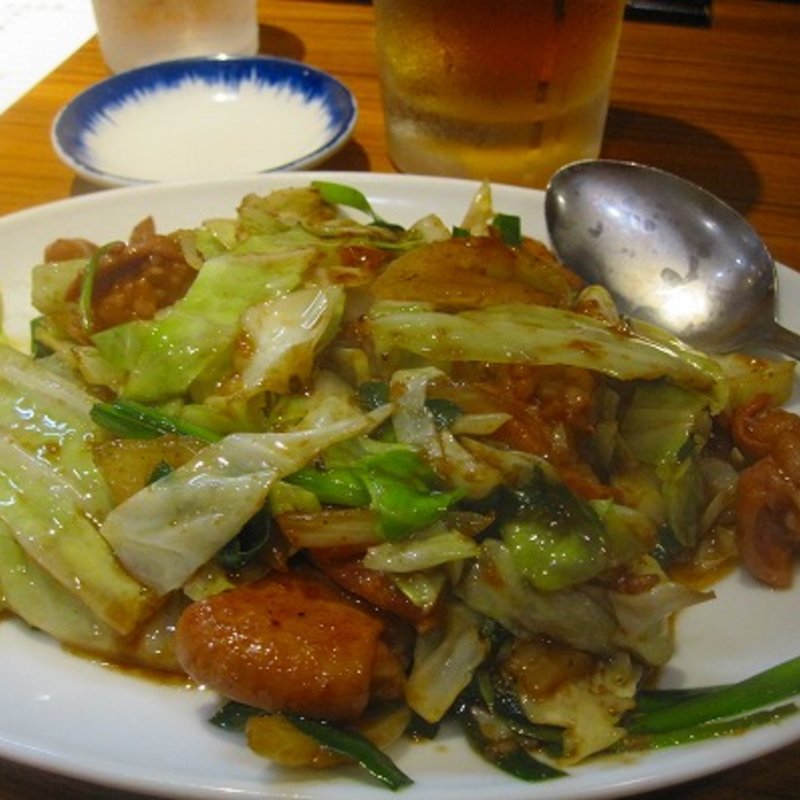 ホルモン炒め(元祖赤のれん 節ちゃんラーメン 天神本店 )