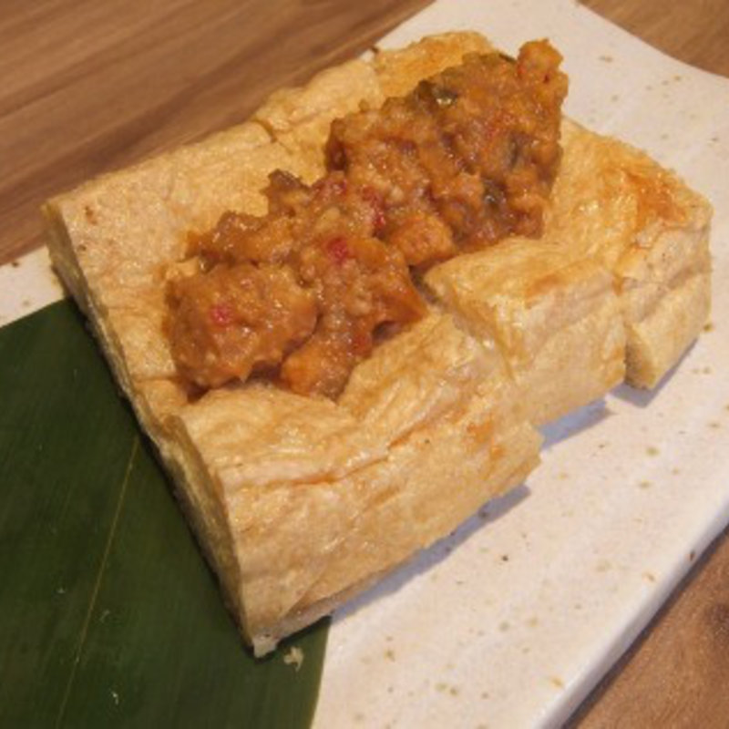 新潟特産　栃尾揚げ 神楽南蛮味噌(八海山バル 溝の口本店)