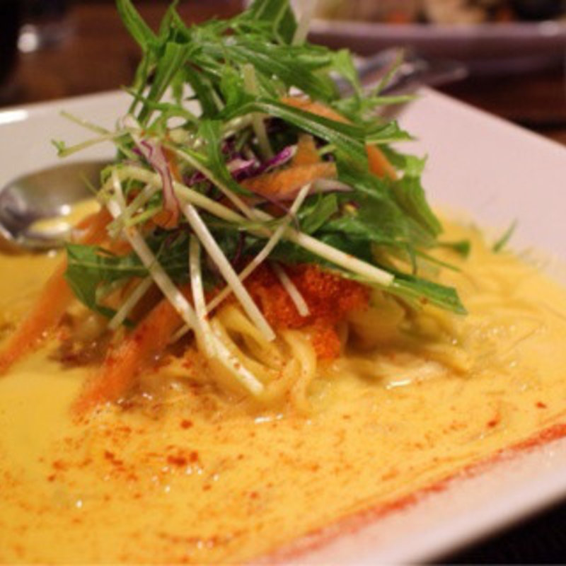 ヤンヤーソバのPasta風ランチ（うにクリーム:ズワイガニととびこ）(創作亭28)