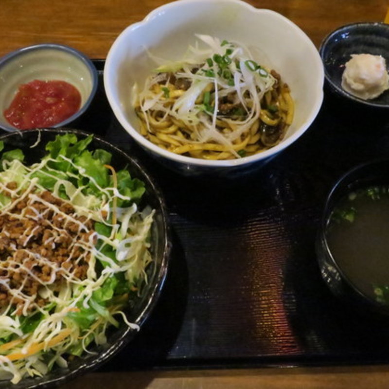 島ラー油のまぜそばハーフセット(南風花 アクアシティお台場店)