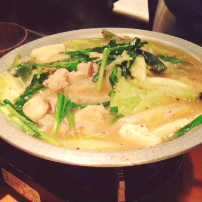 モツ鍋白モツ(豚骨味噌)(極楽よだれ酒場 渋谷店)