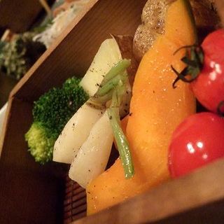 冬野菜のセイロ蒸しのチーズフォンデュ(博多蒸し炉端　國廣 中洲本店 （クニヒロ）)