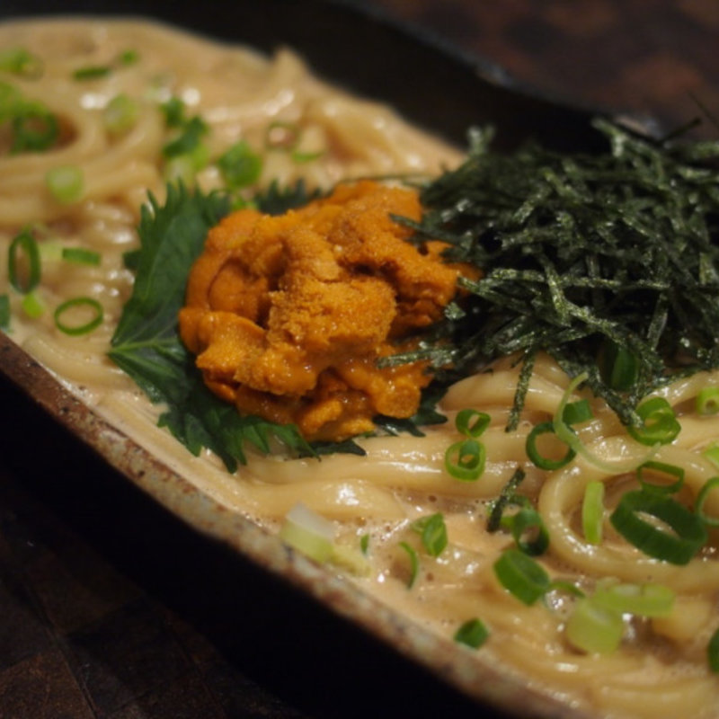 生ウニの味噌クリームうどん(和創作 空 Kuu 西新宿)