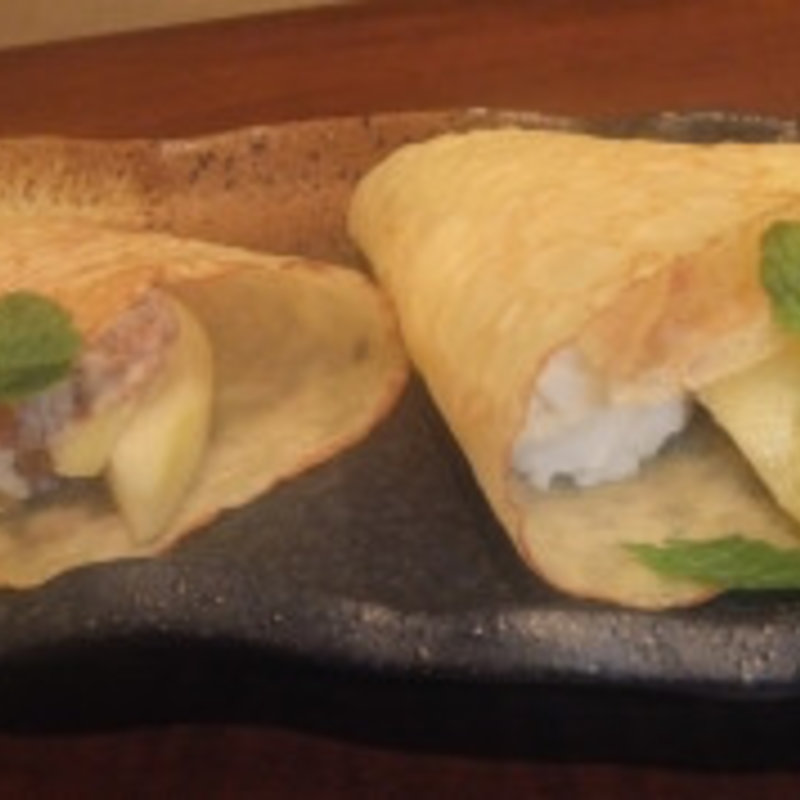 洋梨のアイスクレープ(和食りん 新橋本店)