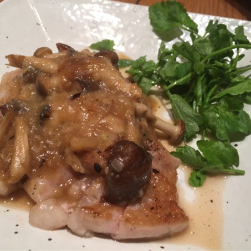 笑子豚のロース　またぎ味噌のソース焼き。(大かまど飯 寅福 丸の内iiyo店)