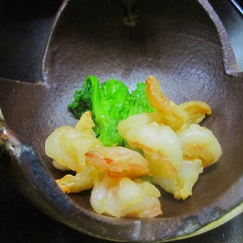 海老と菜の花のおひたし(大むら)