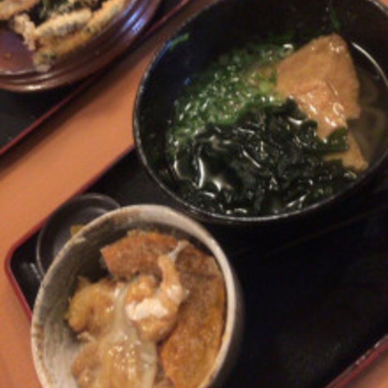 小エビ天丼とミニうどん(大地のうどん　博多駅ちかてん)